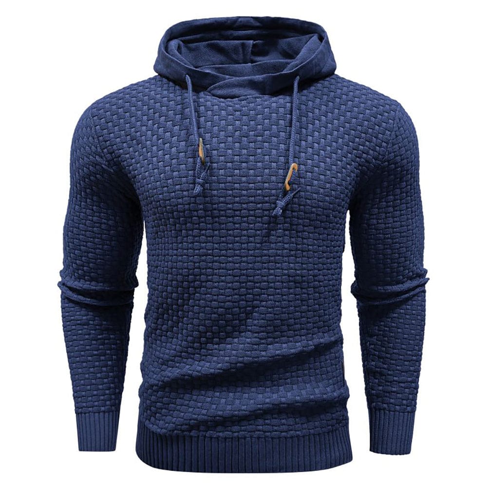 Harley | Men’s Casual Textured Hoodie with Drawstring Hood - Image 12