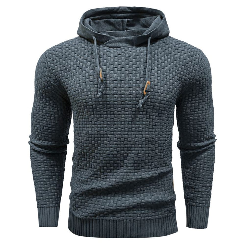 Harley | Men’s Casual Textured Hoodie with Drawstring Hood - Image 13
