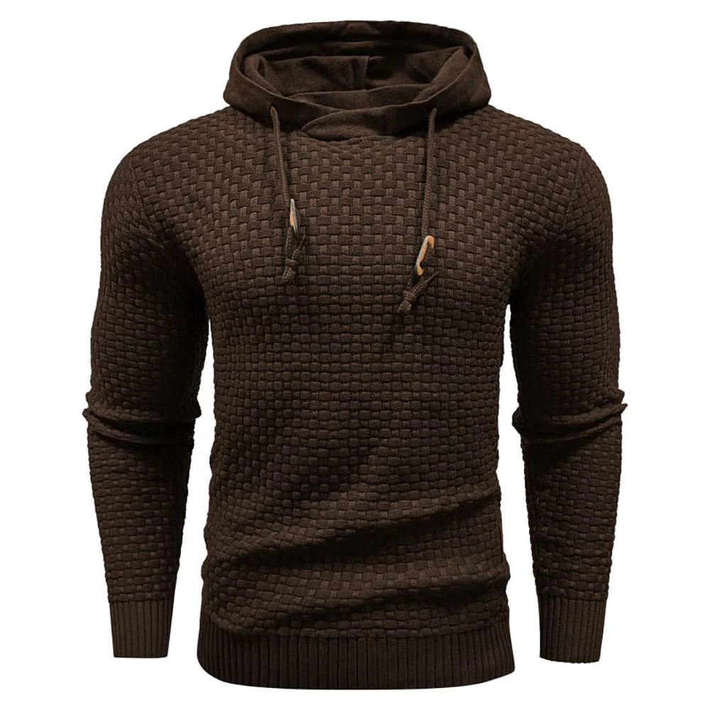 Harley | Men’s Casual Textured Hoodie with Drawstring Hood - Image 17