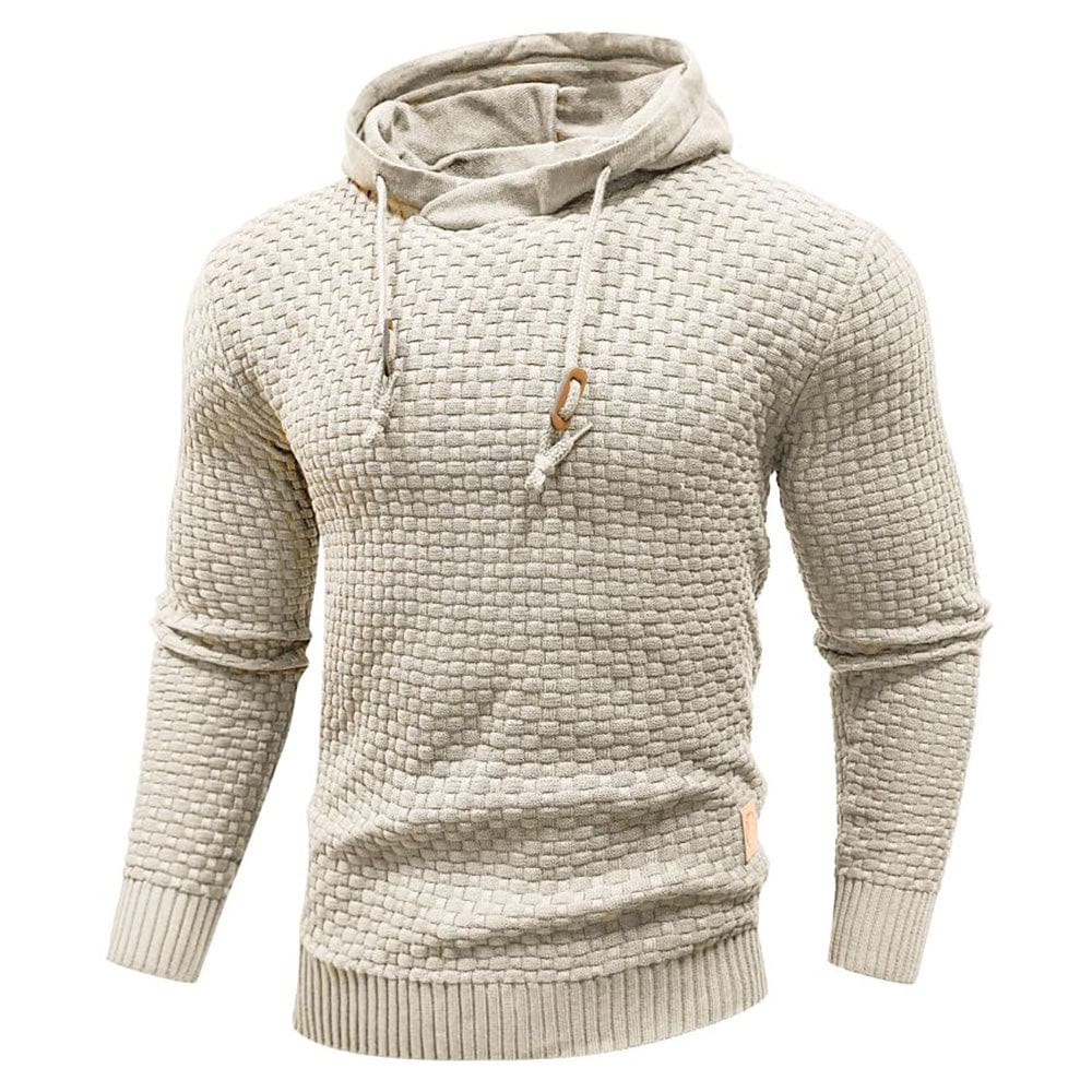 Harley | Men’s Casual Textured Hoodie with Drawstring Hood - Image 3