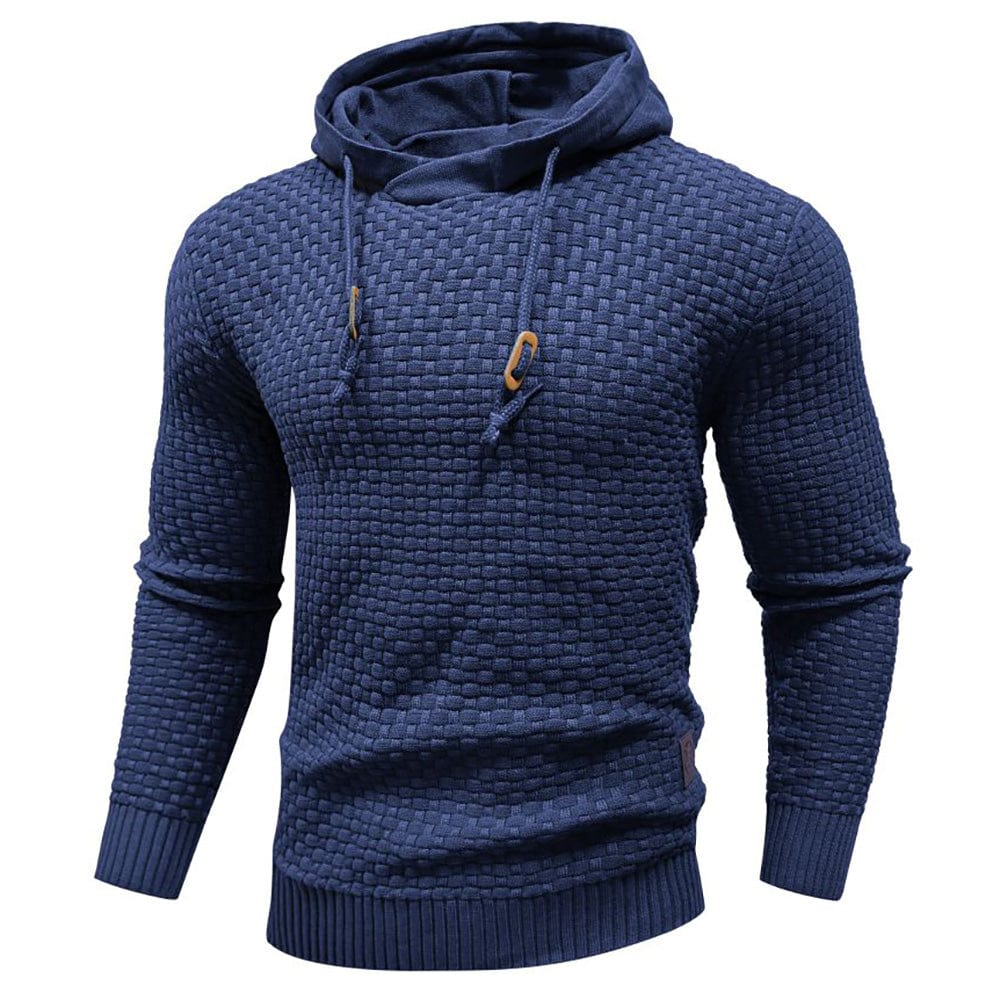 Harley | Men’s Casual Textured Hoodie with Drawstring Hood - Image 4