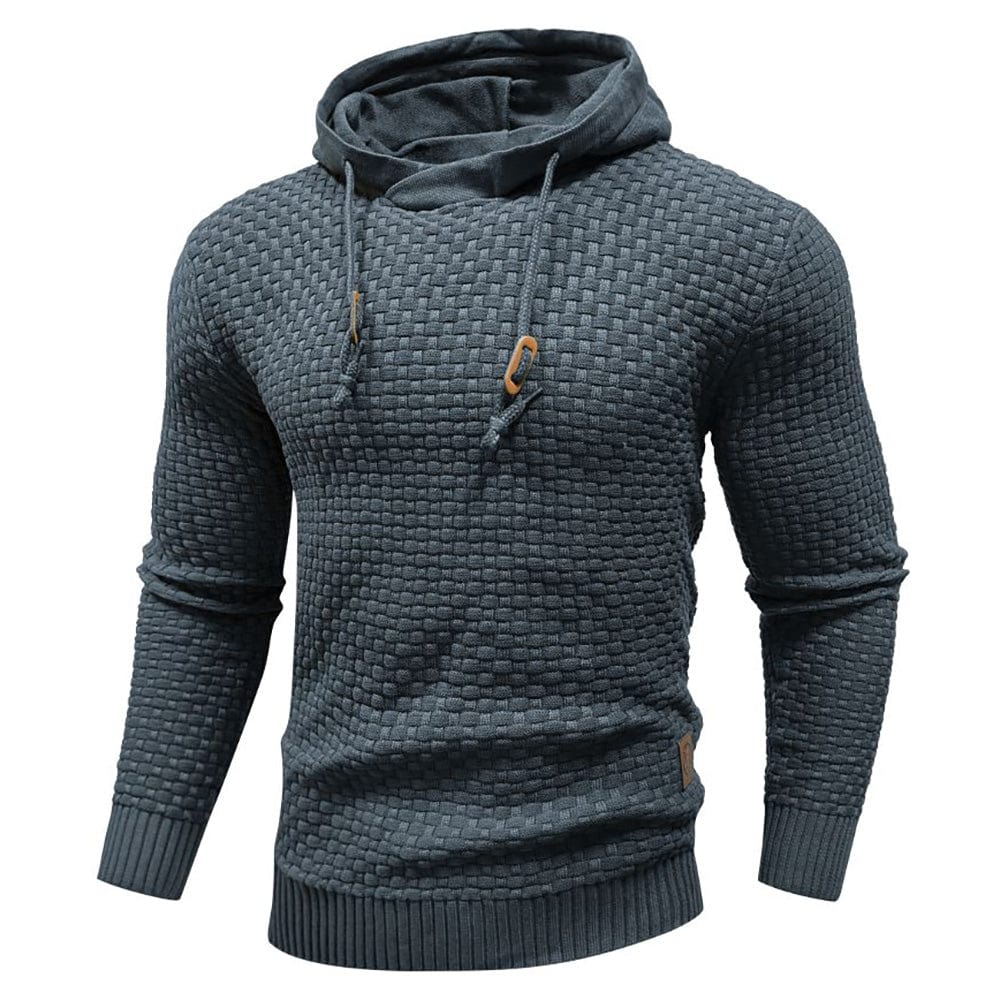 Harley | Men’s Casual Textured Hoodie with Drawstring Hood - Image 5