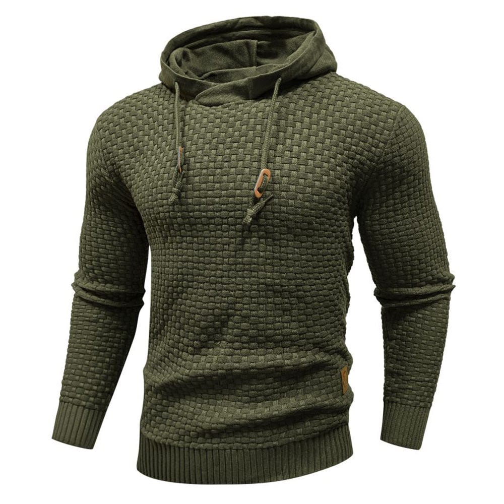 Harley | Men’s Casual Textured Hoodie with Drawstring Hood - Image 6