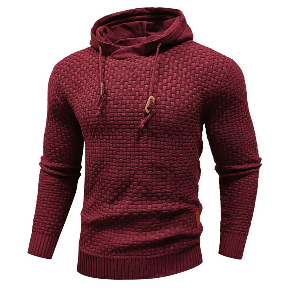 Harley | Men’s Casual Textured Hoodie with Drawstring Hood - Image 8