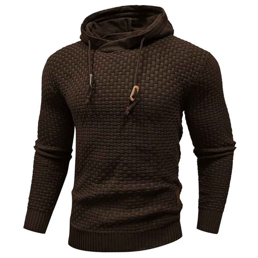 Harley | Men’s Casual Textured Hoodie with Drawstring Hood - Image 9