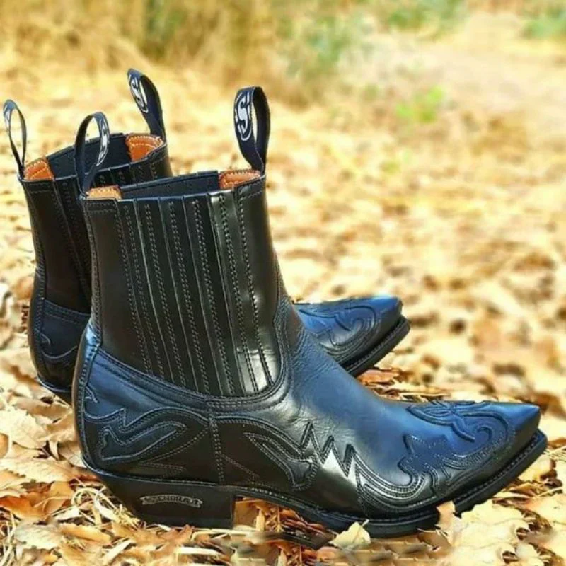 Henry | Men’s Vintage Cowboy Boots with Western Stitching - Image 3