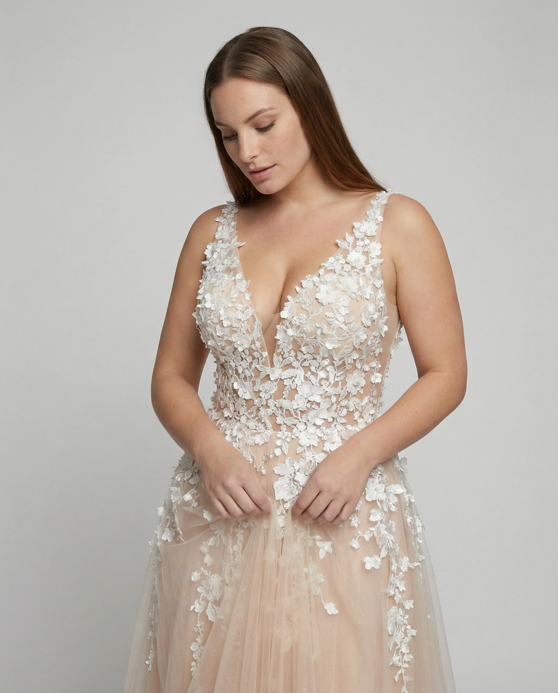 Holly | Women’s Elegant Maxi Wedding Dress with Floral Appliqué - Image 2