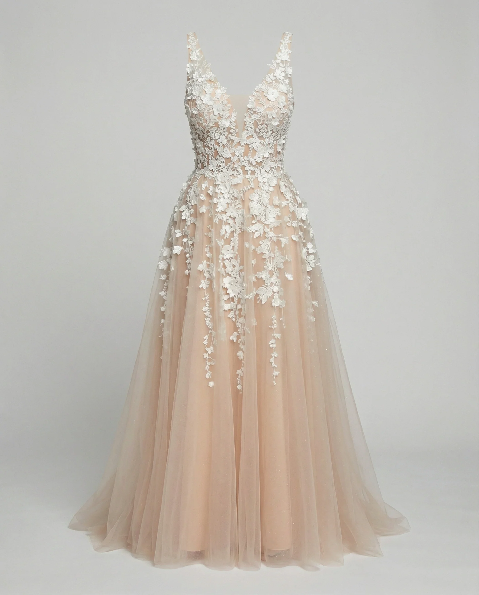 Holly | Women’s Elegant Maxi Wedding Dress with Floral Appliqué - Image 3