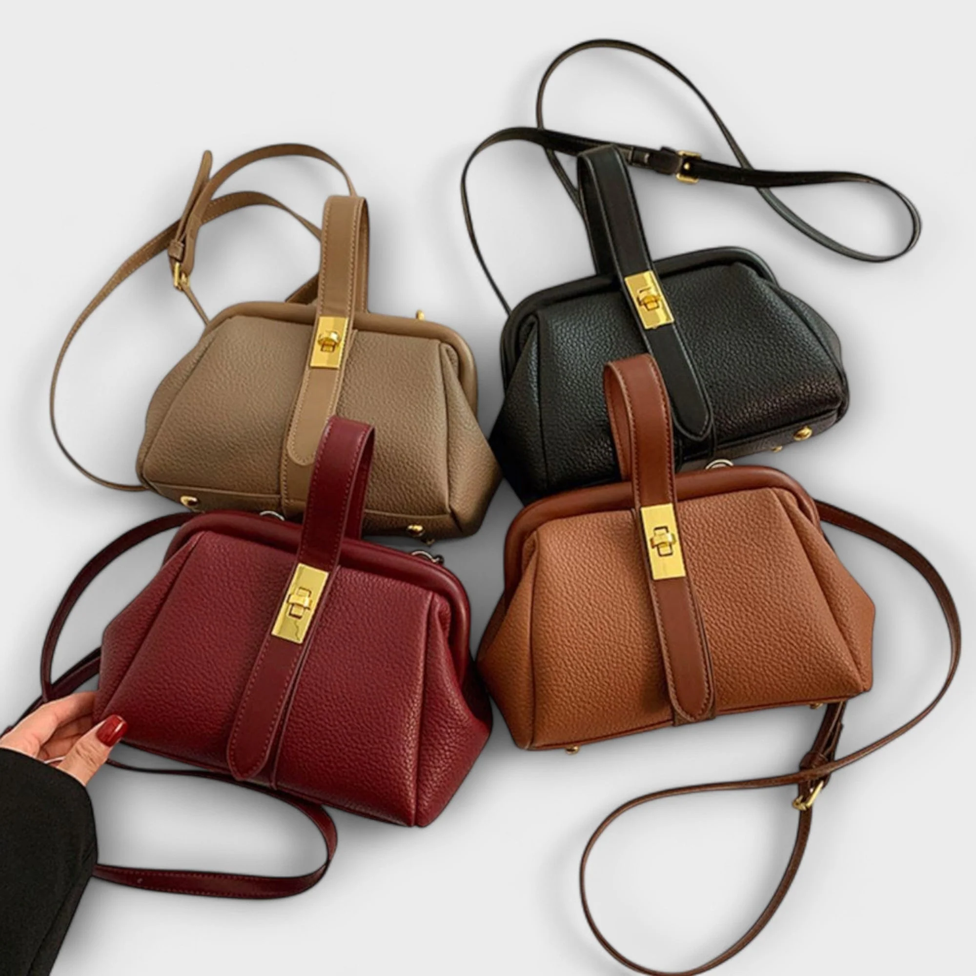 Ivy | Women’s Elegant Leather Mini Handbag with Turn Lock - Image 13