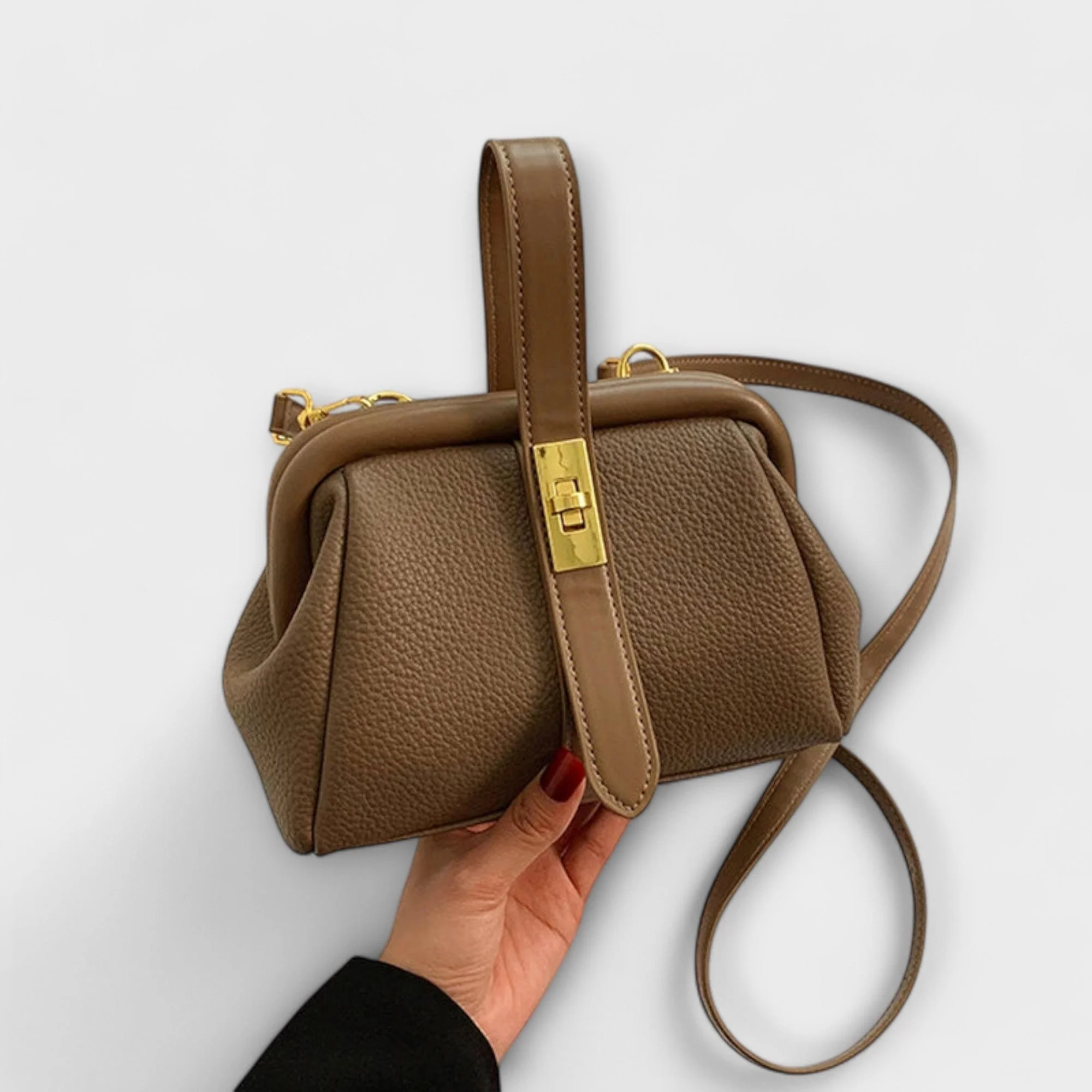 Ivy | Women’s Elegant Leather Mini Handbag with Turn Lock - Image 15