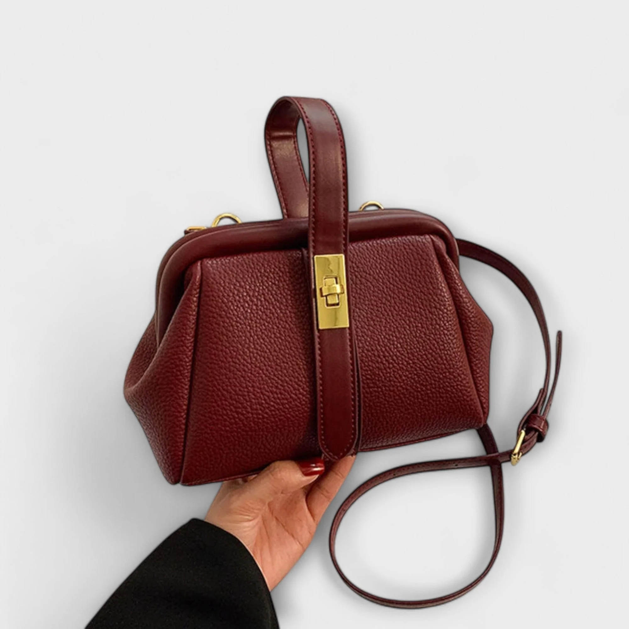 Ivy | Women’s Elegant Leather Mini Handbag with Turn Lock - Image 16