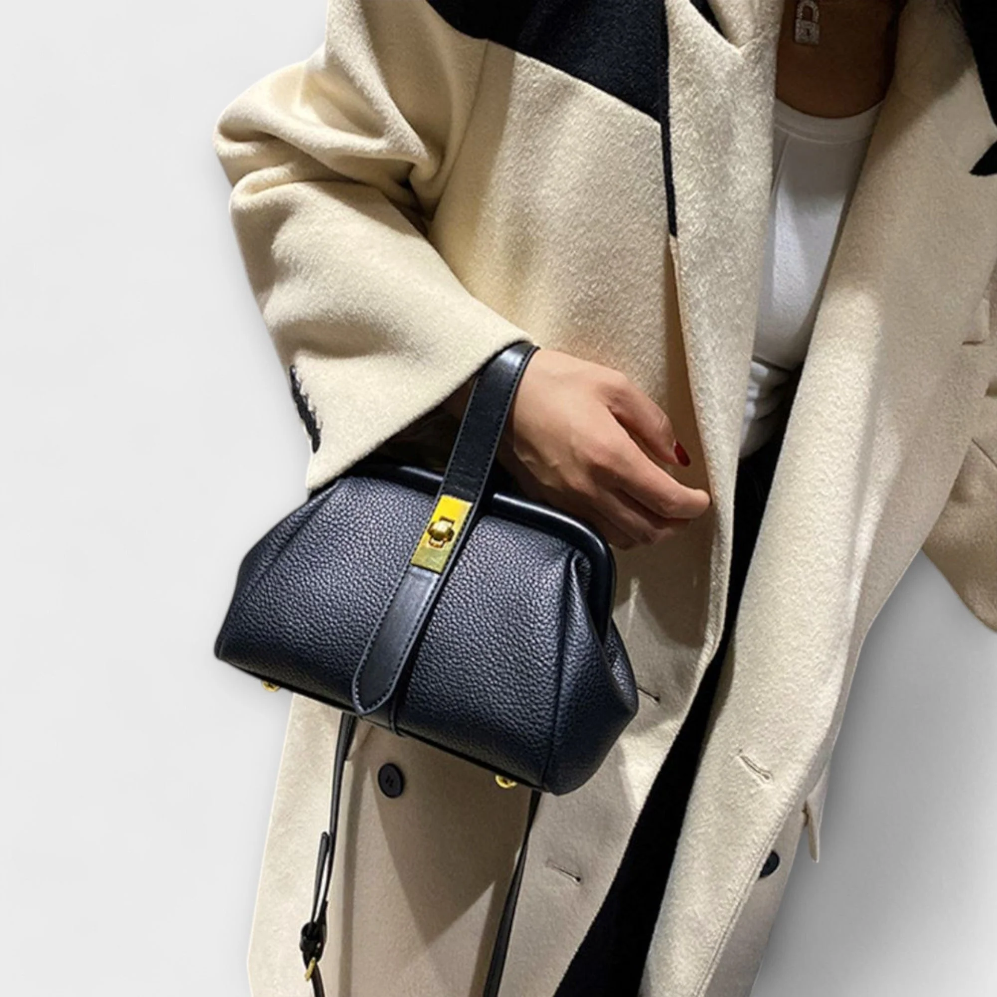 Ivy | Women’s Elegant Leather Mini Handbag with Turn Lock - Image 6
