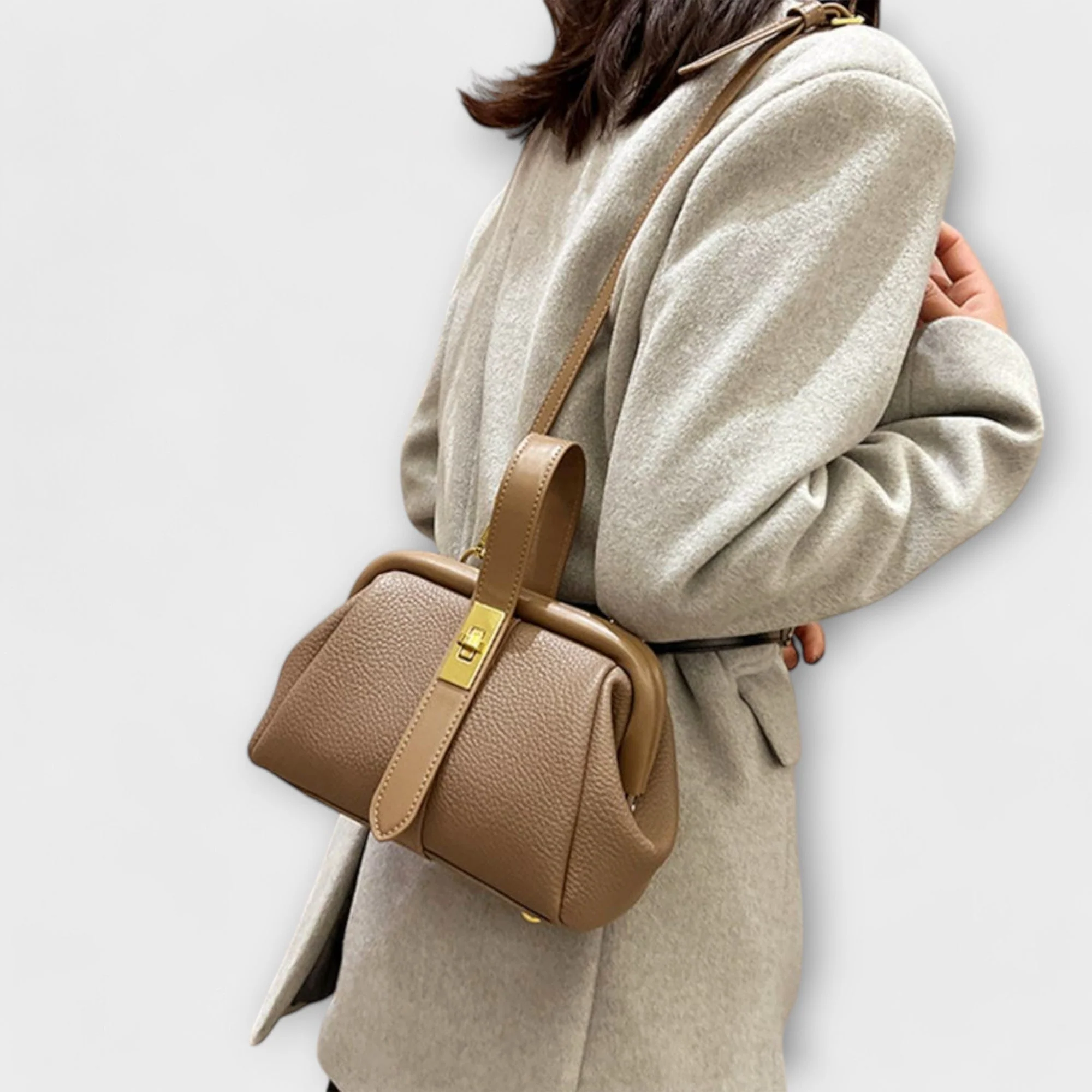 Ivy | Women’s Elegant Leather Mini Handbag with Turn Lock - Image 9