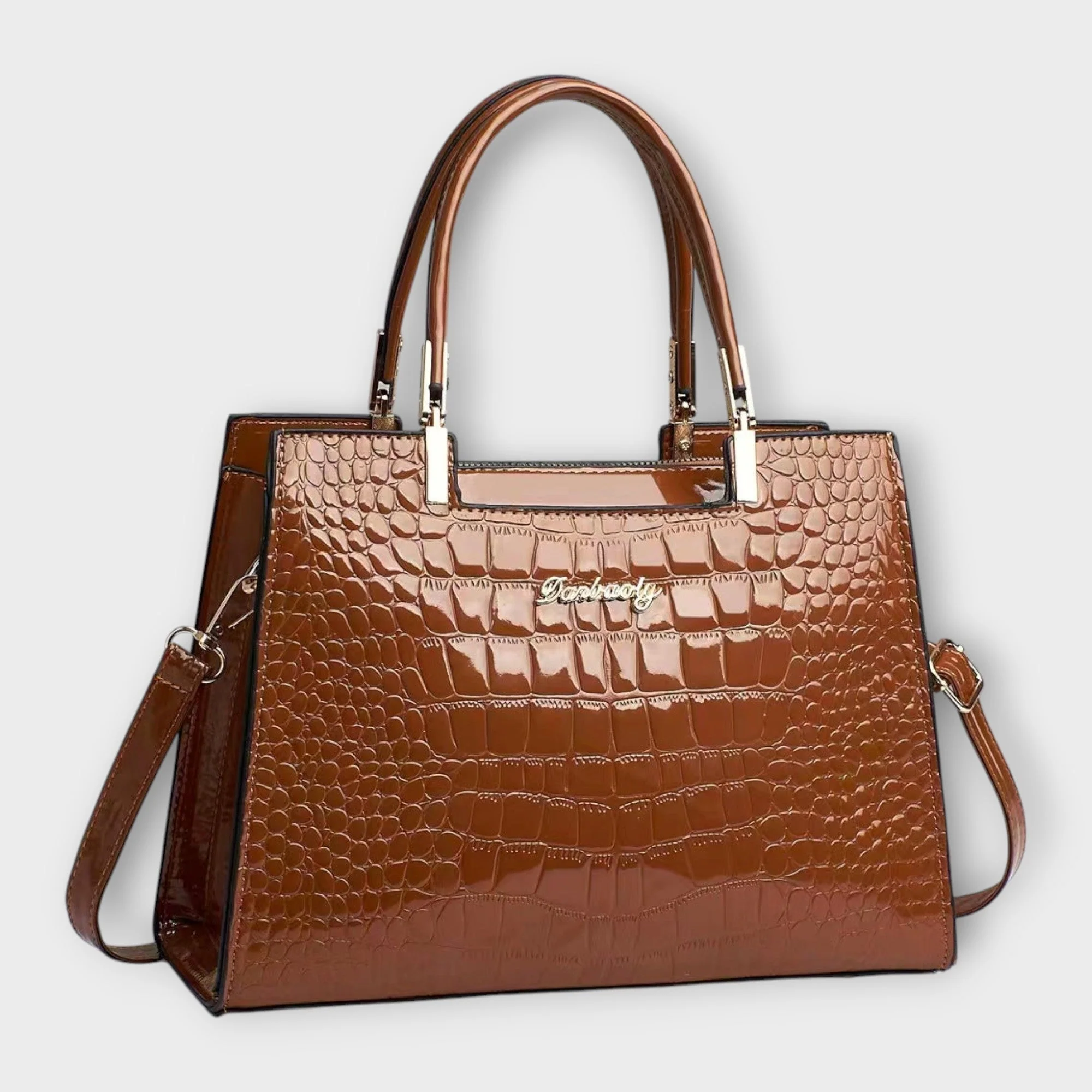 Matilda | Women’s Elegant Croc-Embossed Handbag with Zip Top - Image 5