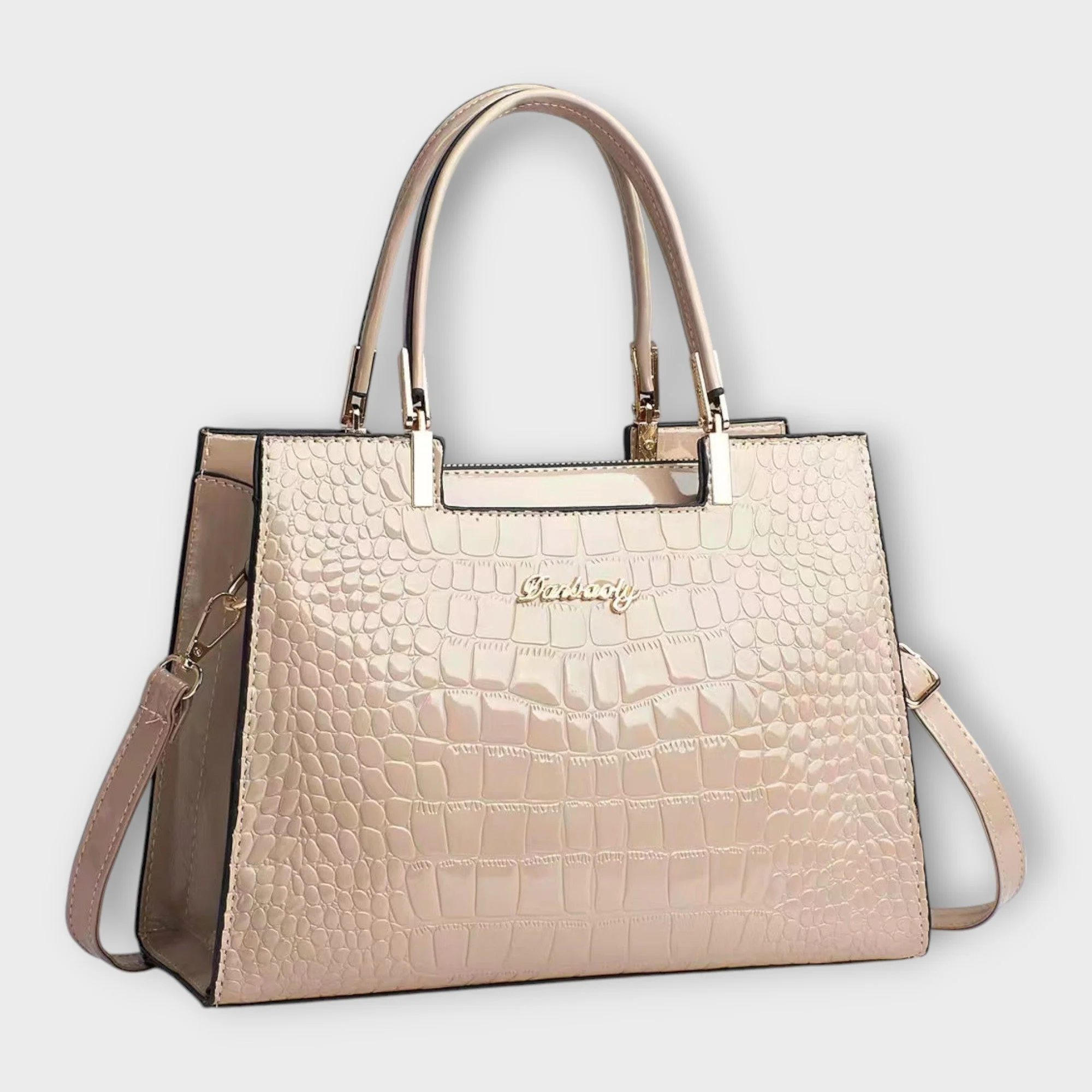 Matilda | Women’s Elegant Croc-Embossed Handbag with Zip Top - Image 6