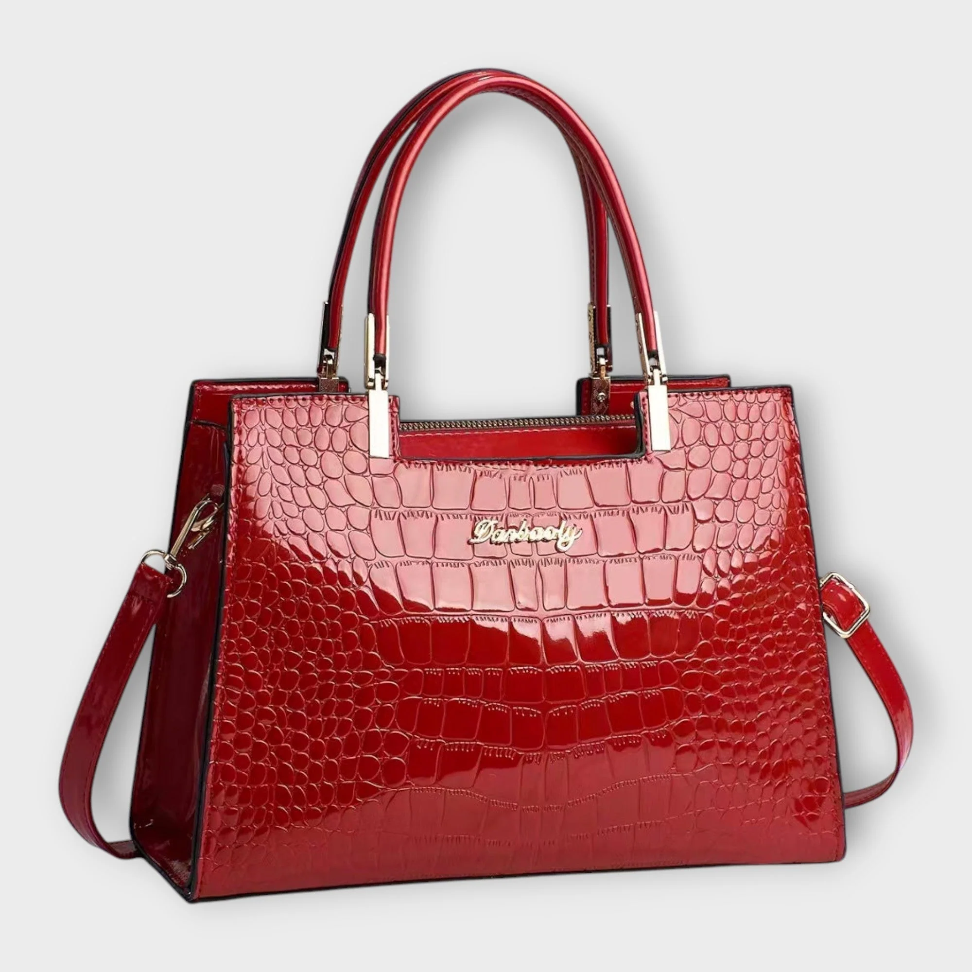 Matilda | Women’s Elegant Croc-Embossed Handbag with Zip Top - Image 7
