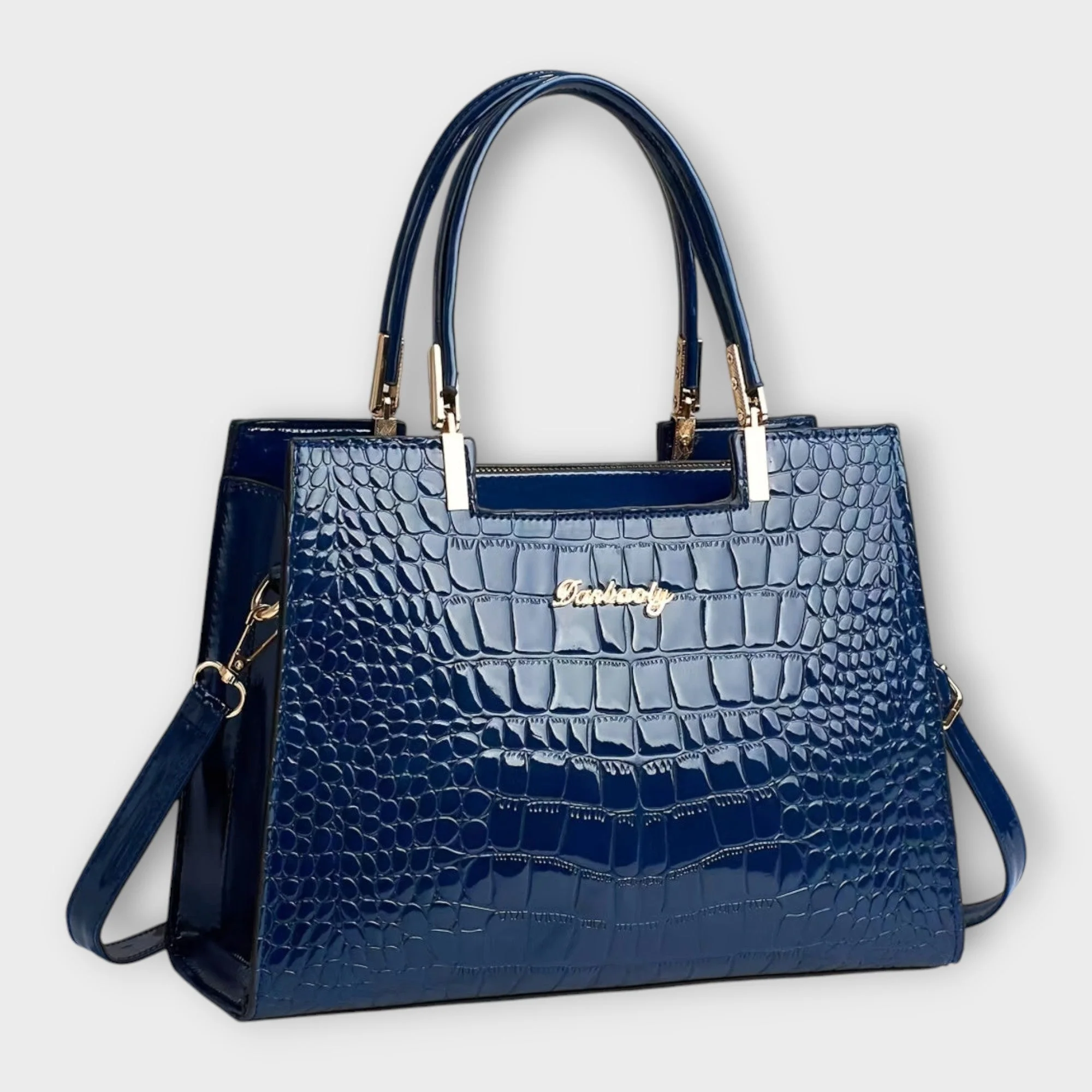 Matilda | Women’s Elegant Croc-Embossed Handbag with Zip Top - Image 8