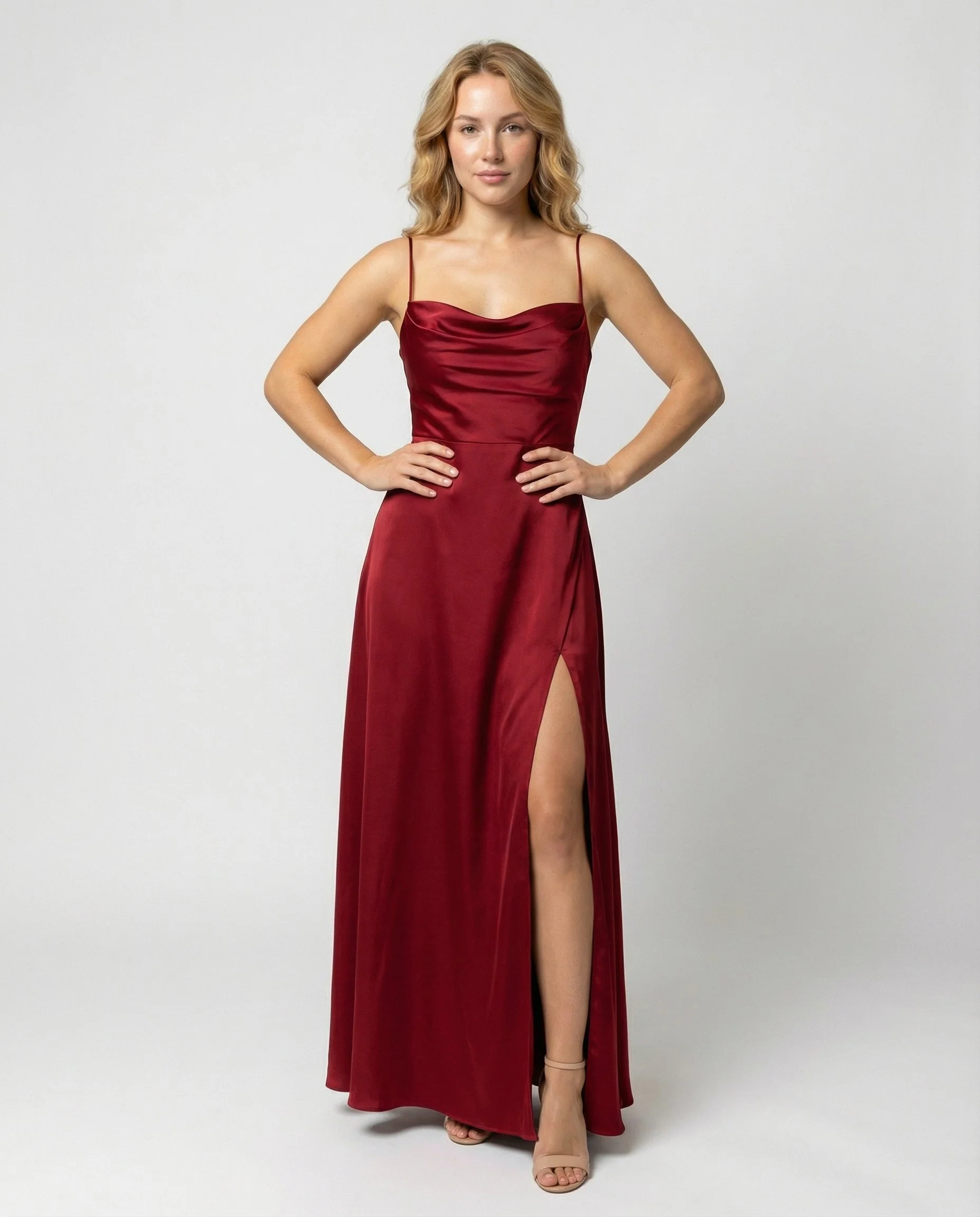 Karina | Women's Elegant Maxi Wedding Guest Dress with Cowl Neckline