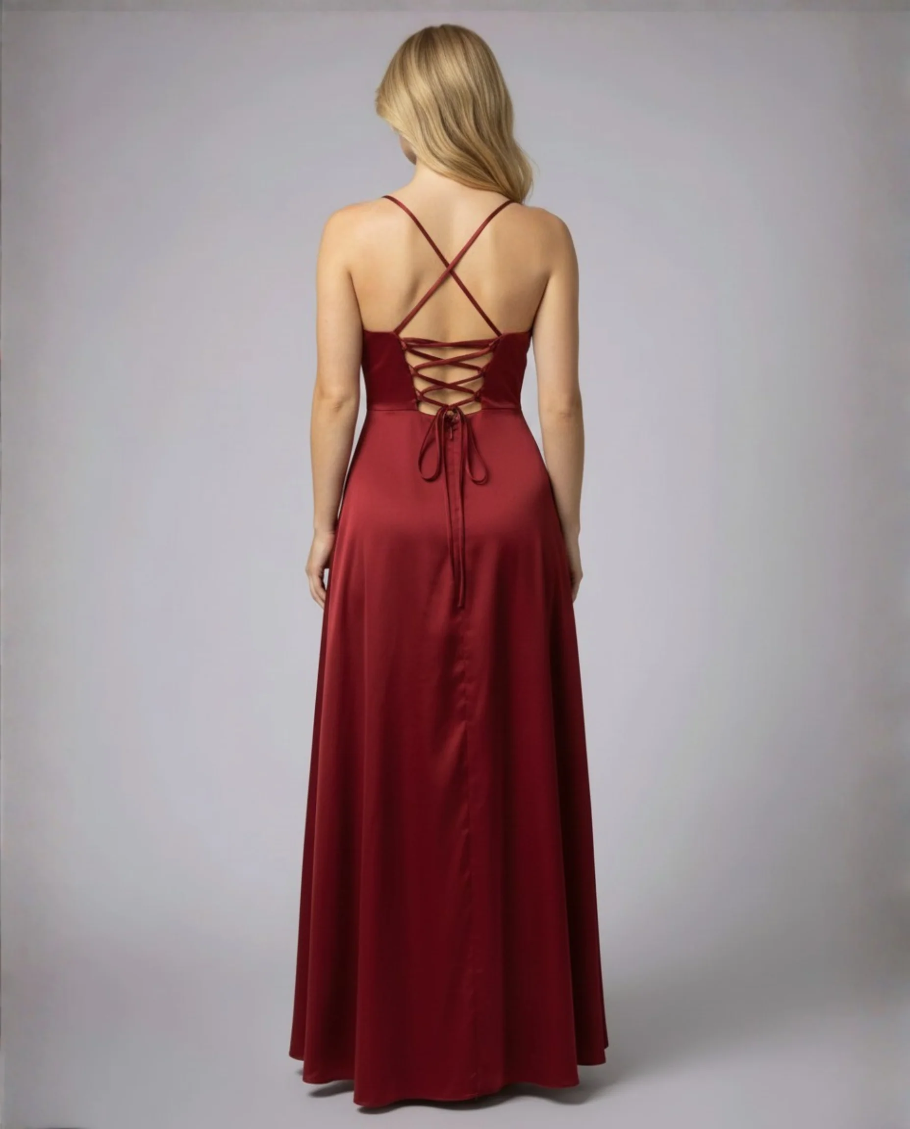 Karina | Women's Elegant Maxi Wedding Guest Dress with Cowl Neckline - Image 3