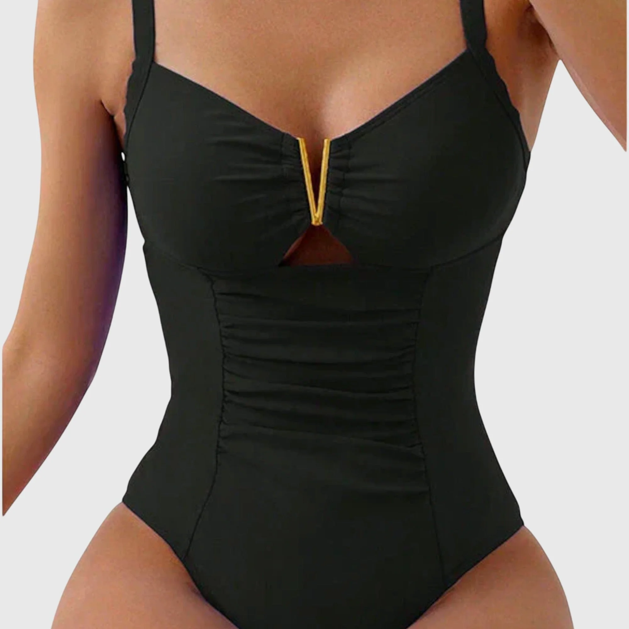 Katie | Women’s Summer One Piece Bikini Swimsuit with V-Neck - Image 3