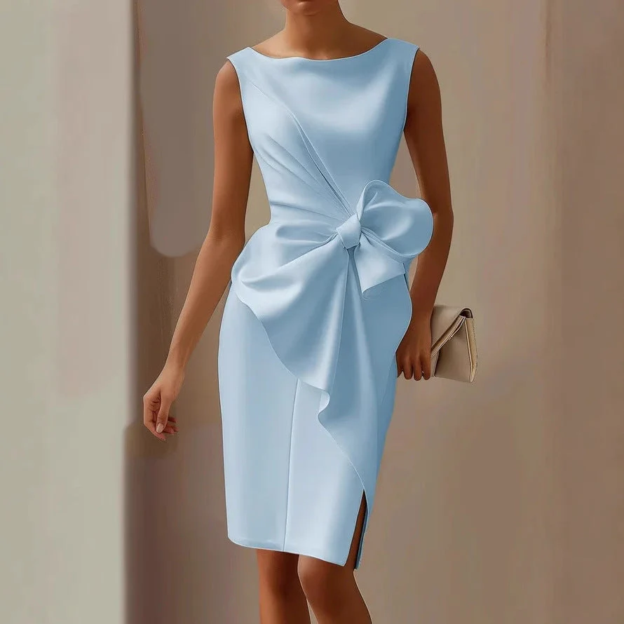 Alison | Women’s Midi Mother Of The Bride Dress with Front Bow - Image 6