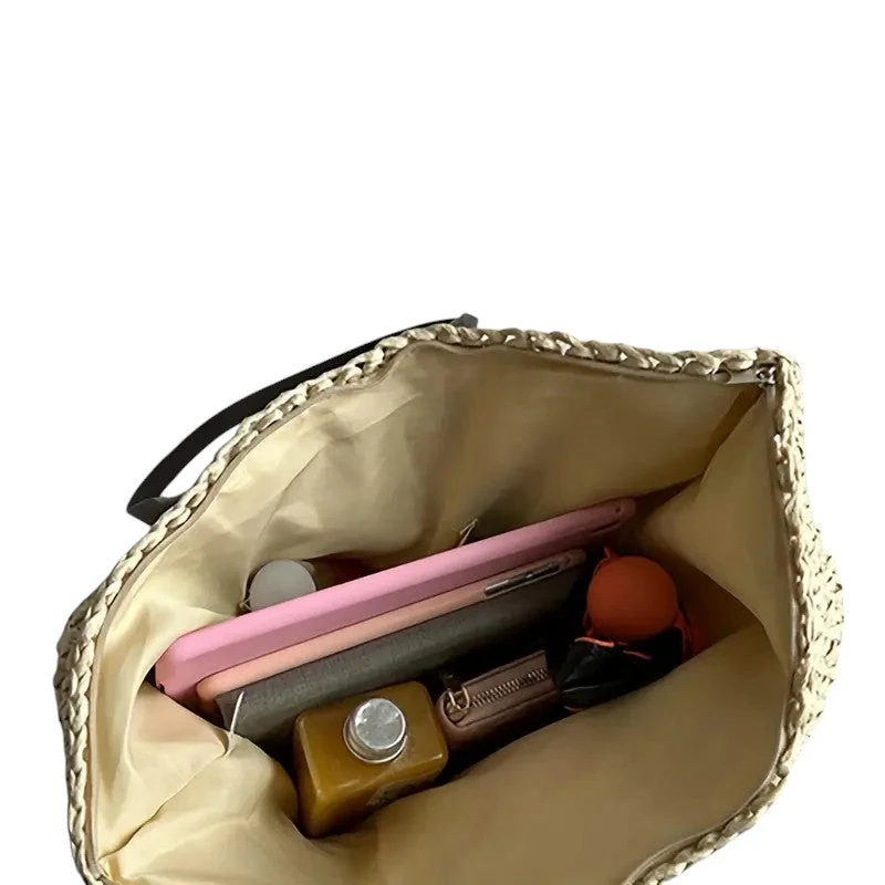 Laura | Women’s Summer Beach Bag with Leather Straps - Image 6