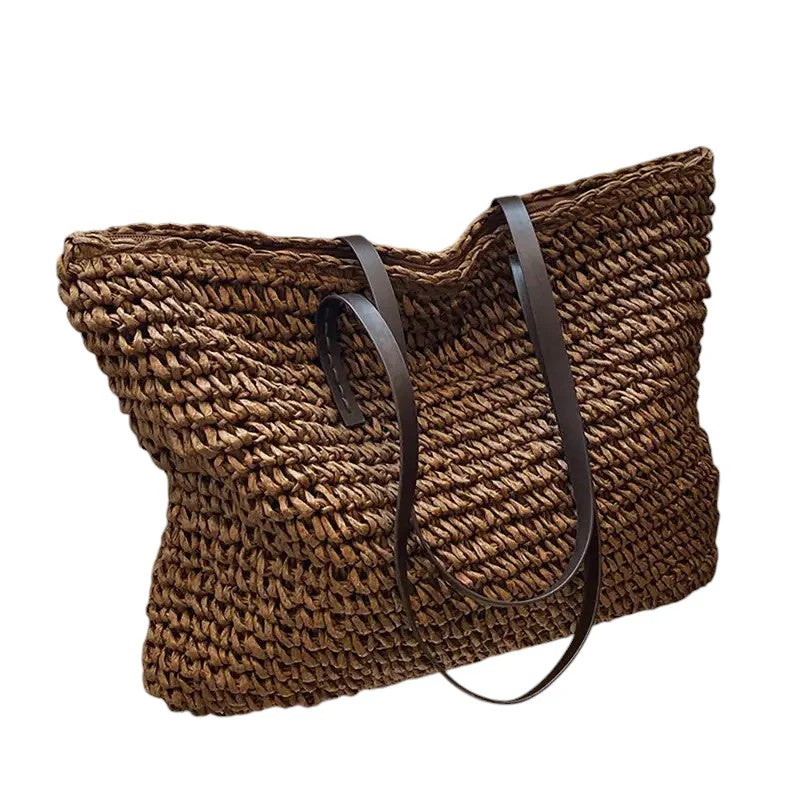 Laura | Women’s Summer Beach Bag with Leather Straps - Image 8