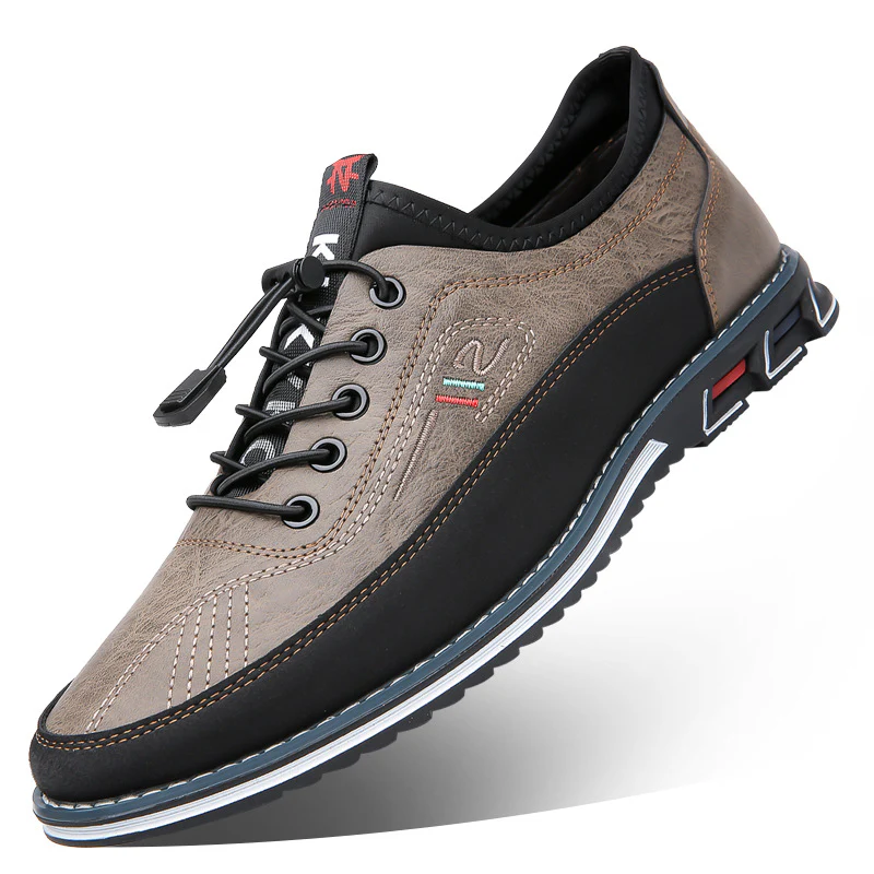Lewis | Men’s Casual Leather Barefoot Shoes with Lace-Up Design - Image 17