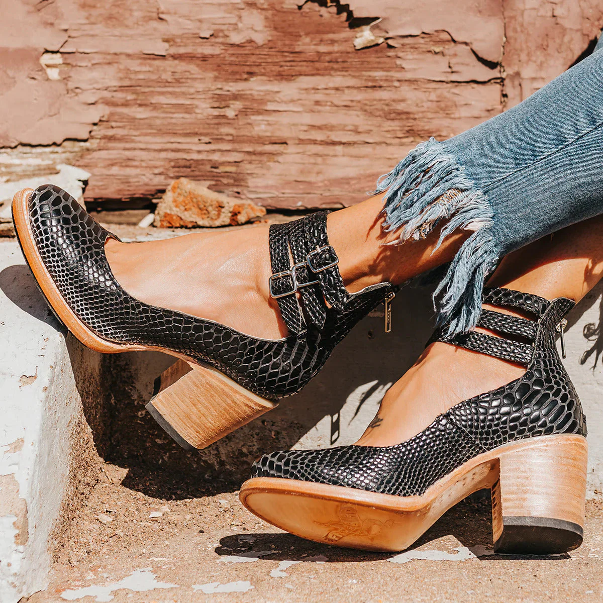 Lily | Women’s Vintage Strappy Heels with Triple Buckle Straps - Image 6