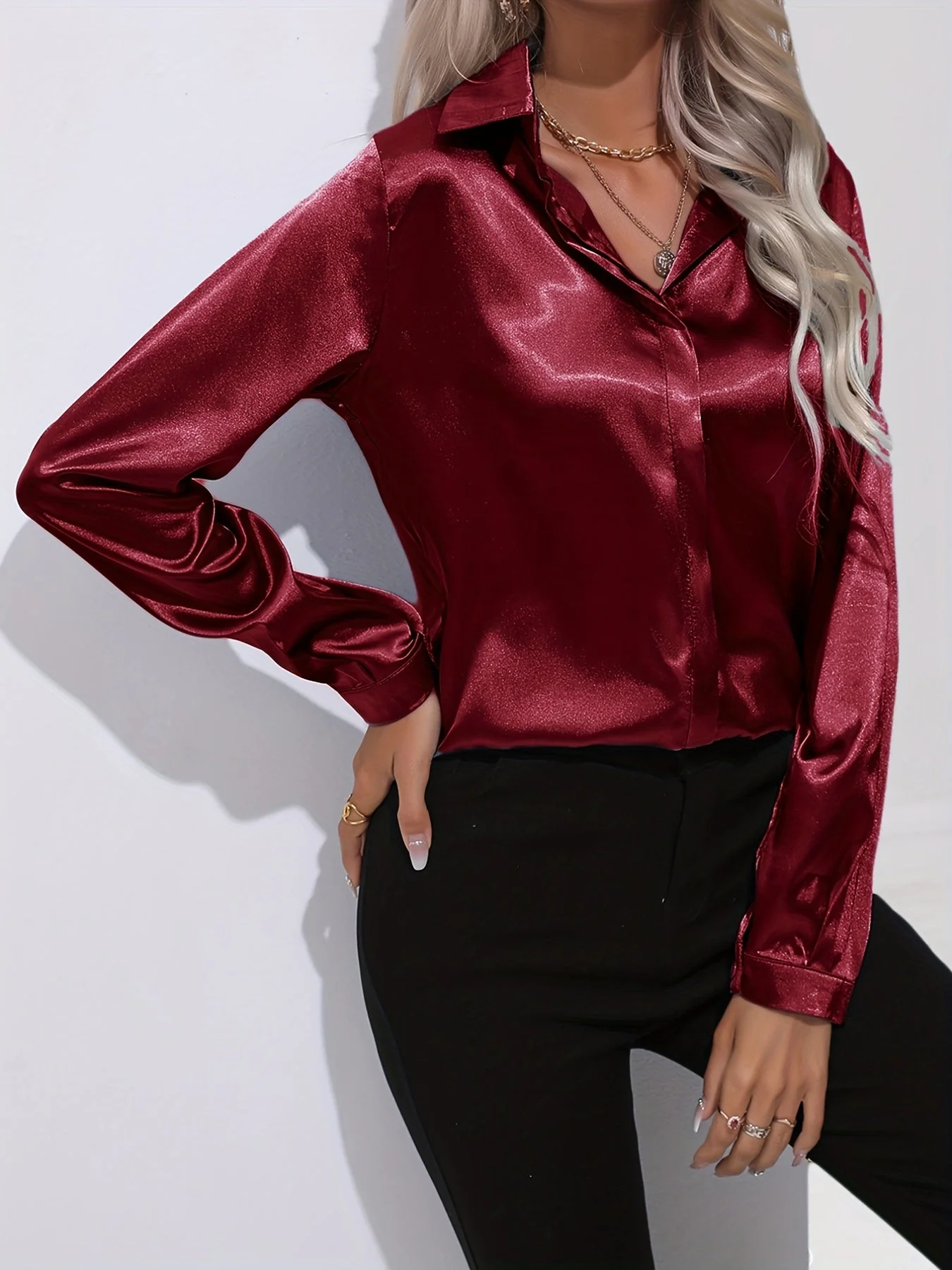 Lucinda | Women’s Summer Elegant Blouse with Button Front - Image 12