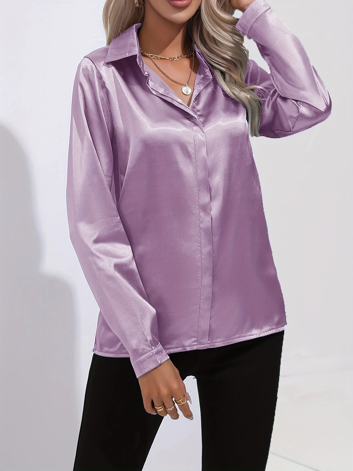 Lucinda | Women’s Summer Elegant Blouse with Button Front - Image 14