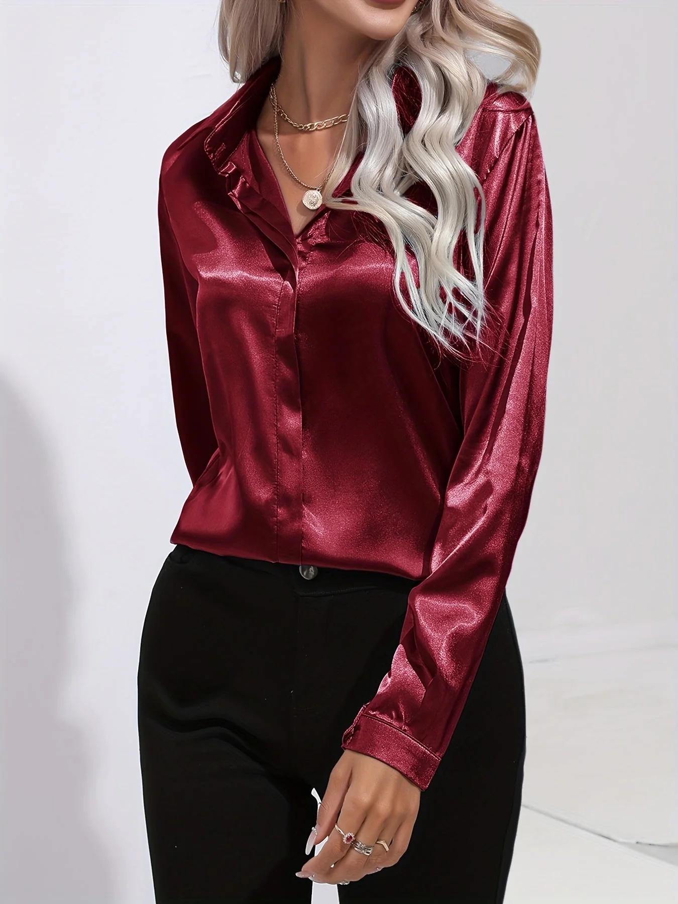 Lucinda | Women’s Summer Elegant Blouse with Button Front - Image 5