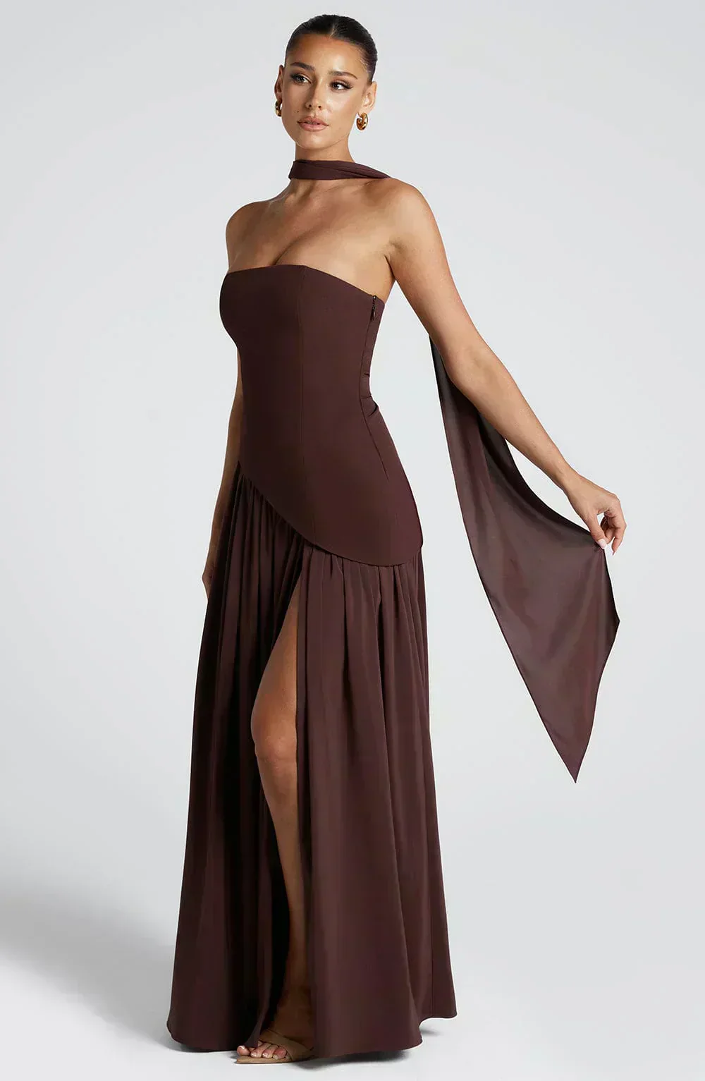 Maeve | Women’s Elegant Halter Neck Maxi Wedding Guest Dress with High Split - Image 12