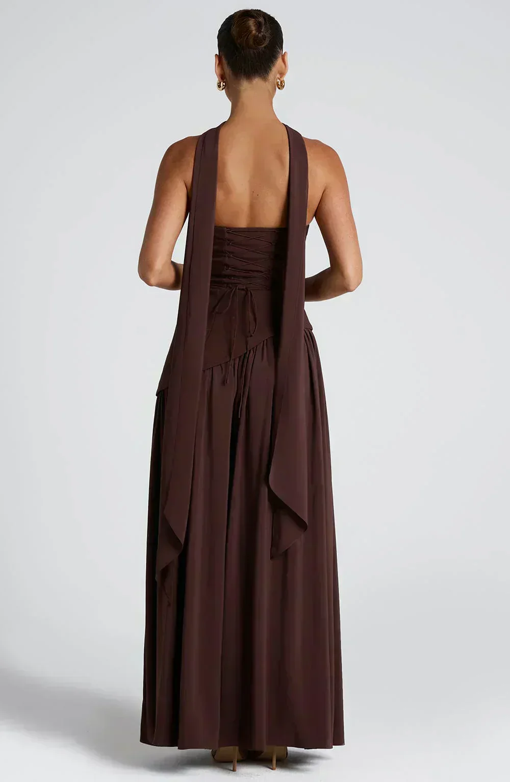 Maeve | Women’s Elegant Halter Neck Maxi Wedding Guest Dress with High Split - Image 14