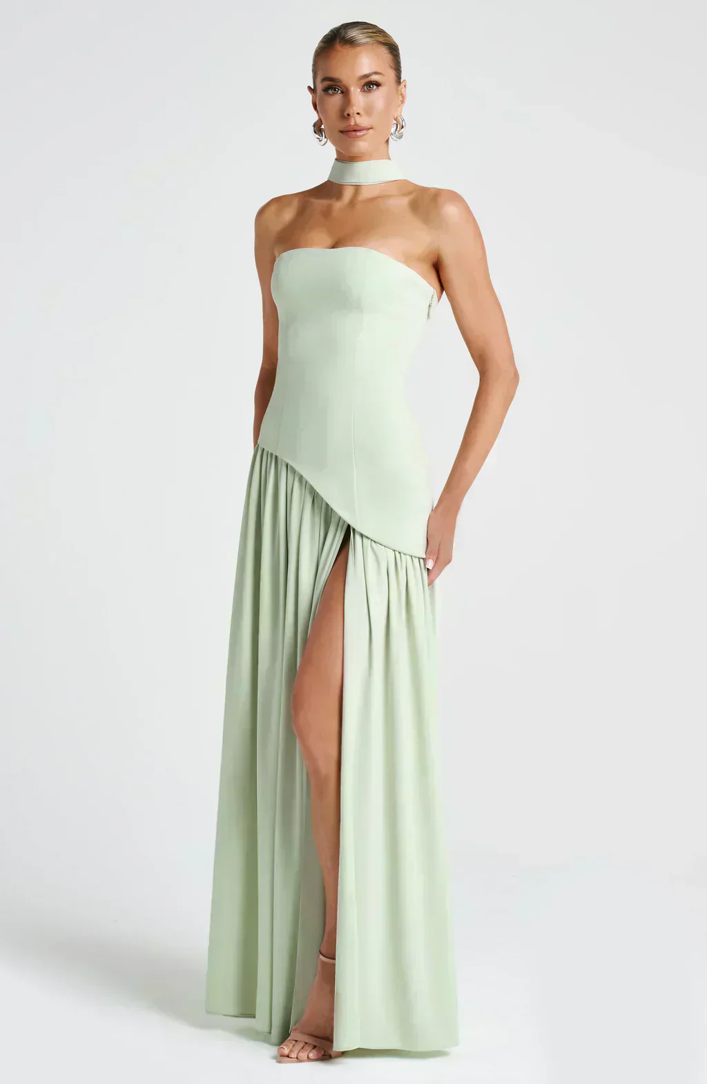 Maeve | Women’s Elegant Halter Neck Maxi Wedding Guest Dress with High Split - Image 8