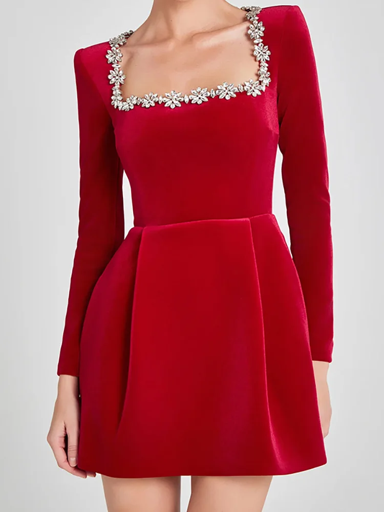 Maisie | Women’s Elegant Mini Wedding Dress with Square Neckline - Image 5
