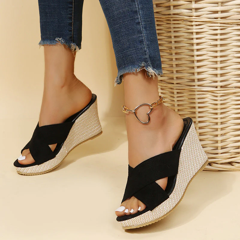 Matilda | Women’s Stylish Wedge Sandals with Cross Straps - Image 3