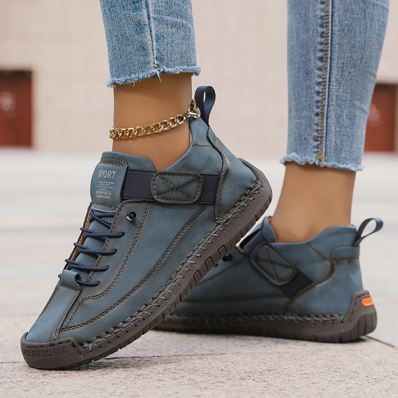 Mia | Women’s Casual Lace-Up Trainers with Hook-and-Loop Strap - Image 7