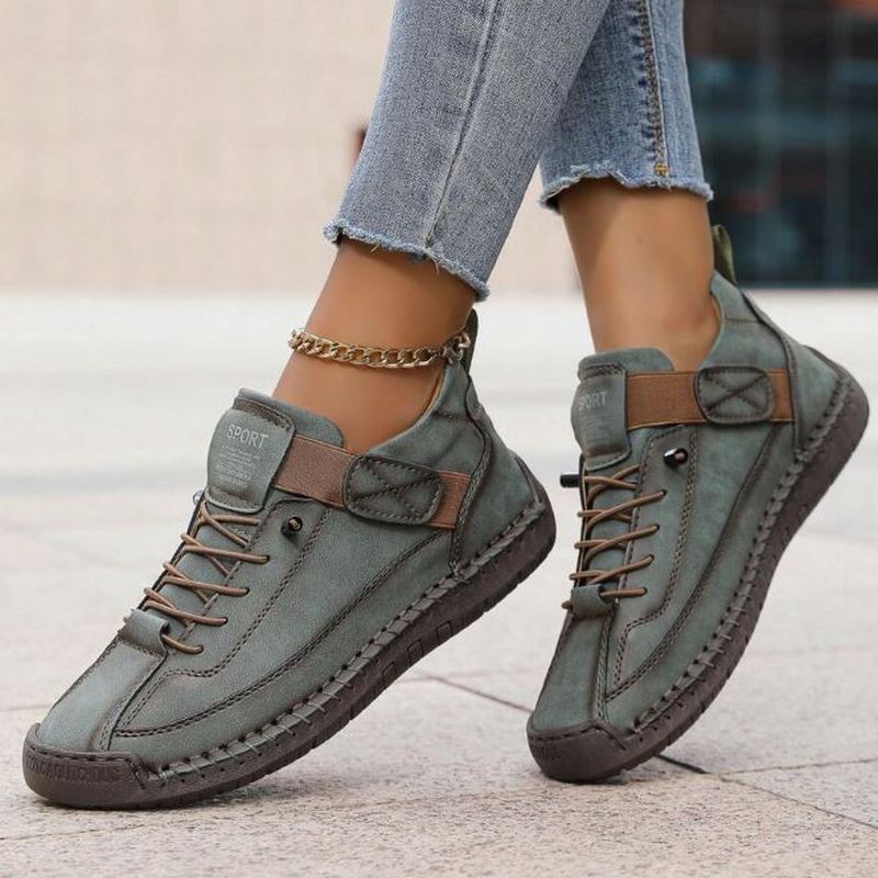 Mia | Women’s Casual Lace-Up Trainers with Hook-and-Loop Strap - Image 9