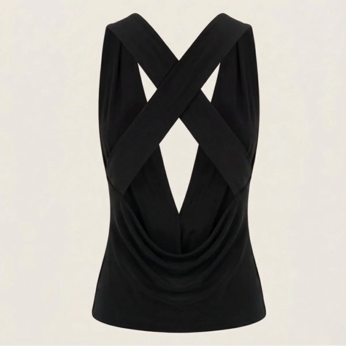 Mirabelle | Women’s Elegant Backless Top with Draped Cowl Neck - Image 10