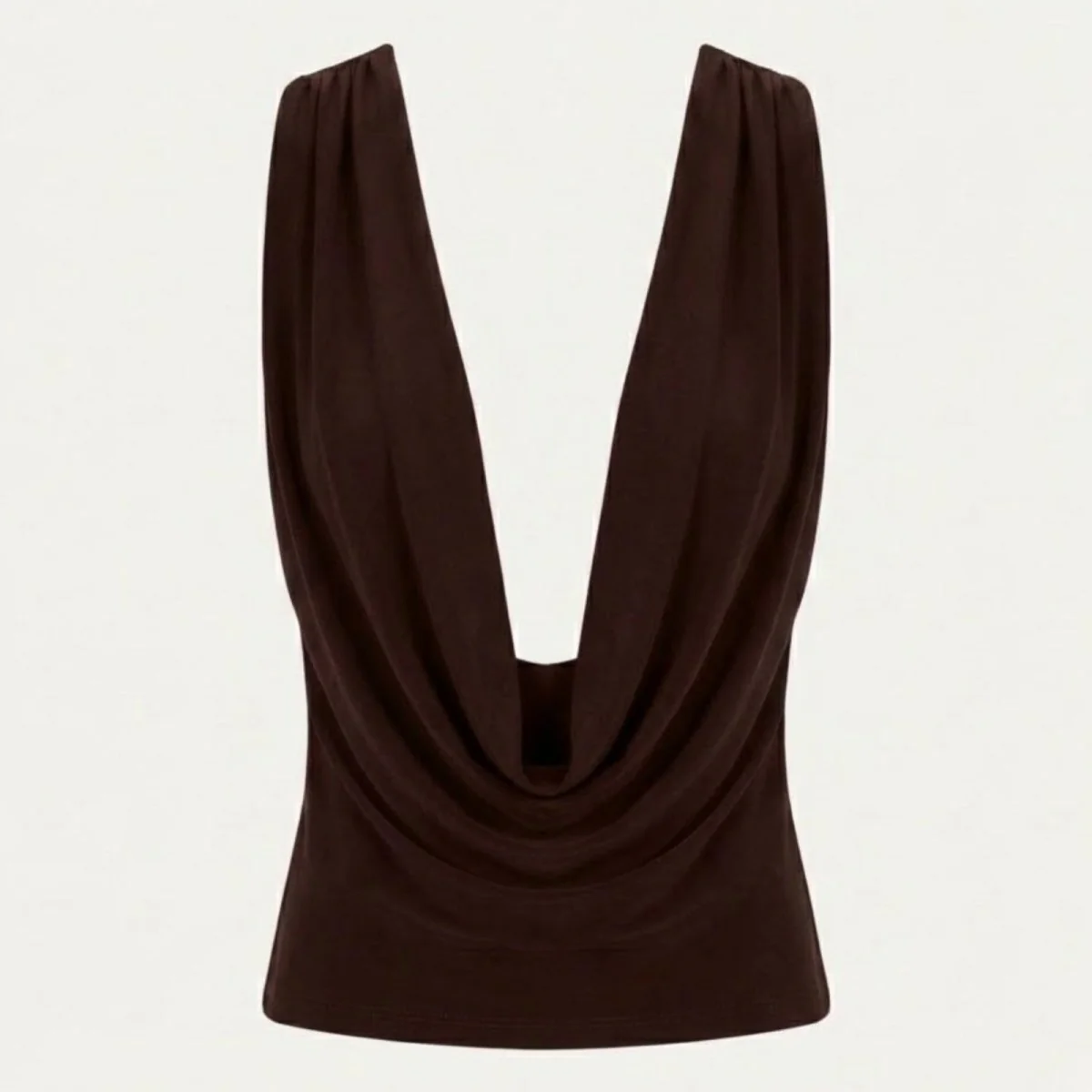 Mirabelle | Women’s Elegant Backless Top with Draped Cowl Neck - Image 14