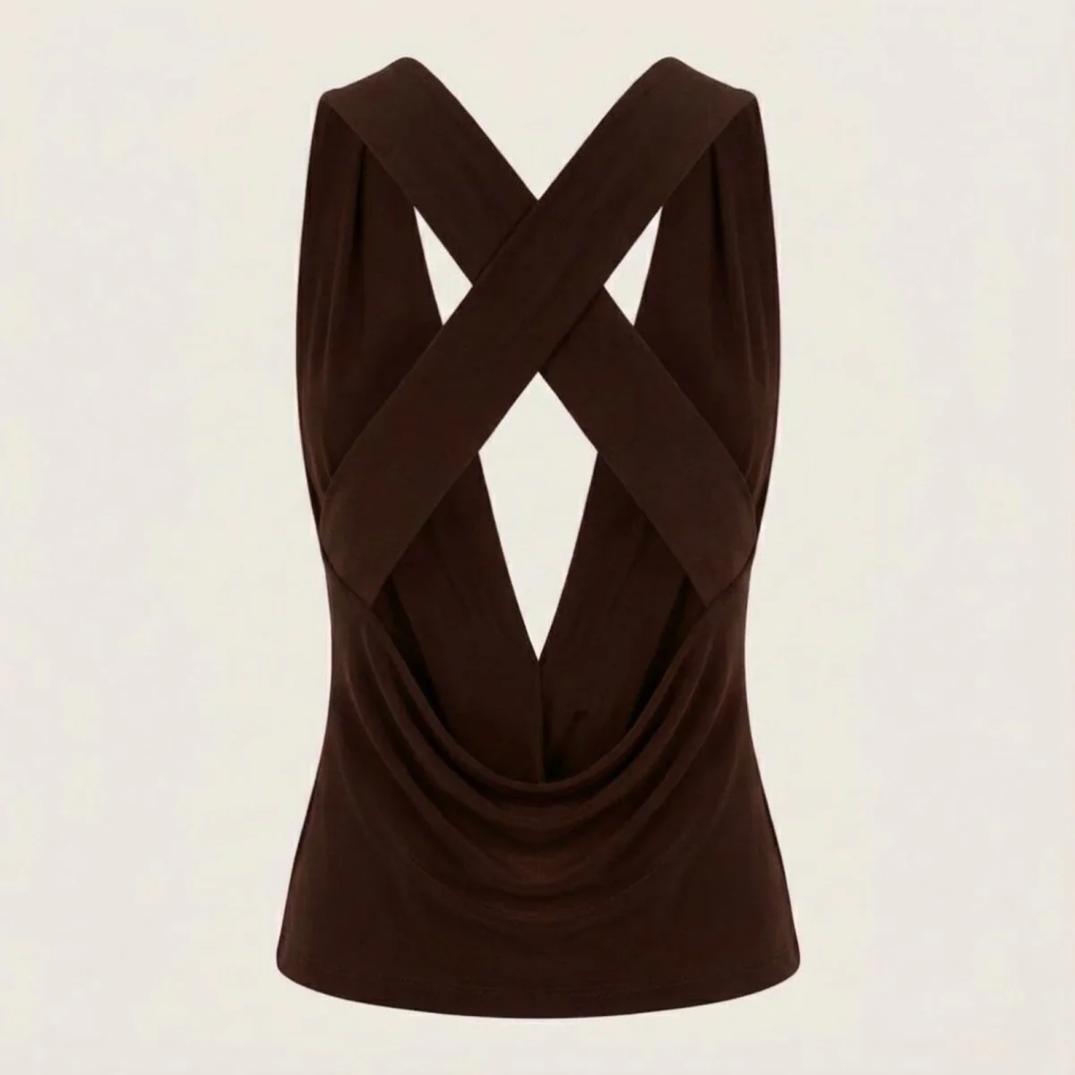 Mirabelle | Women’s Elegant Backless Top with Draped Cowl Neck - Image 15