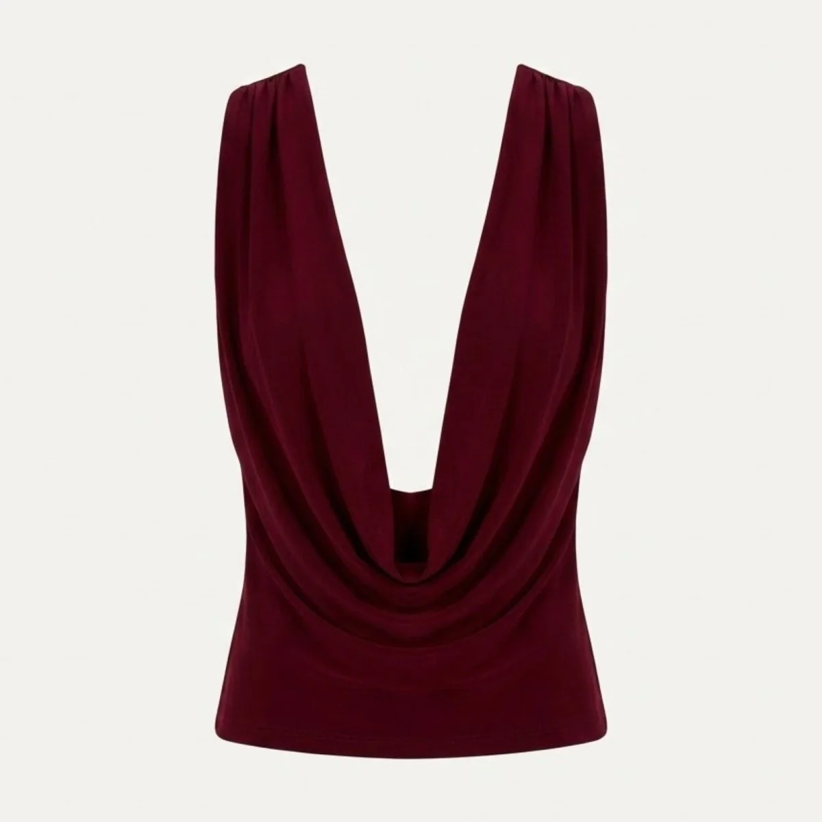 Mirabelle | Women’s Elegant Backless Top with Draped Cowl Neck - Image 19