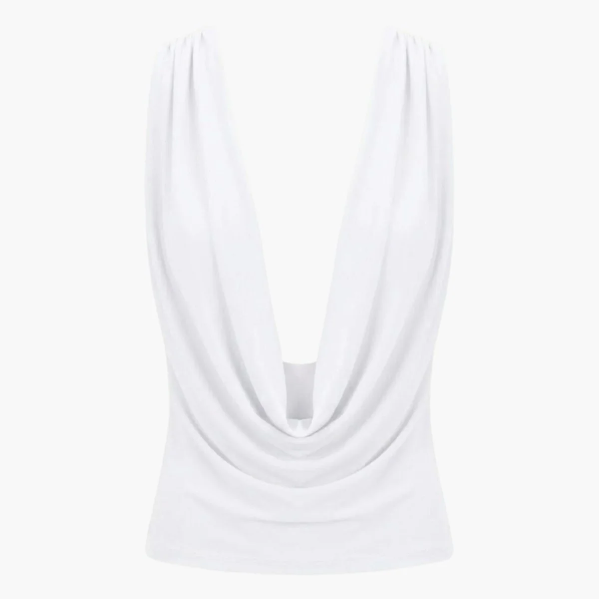 Mirabelle | Women’s Elegant Backless Top with Draped Cowl Neck - Image 4