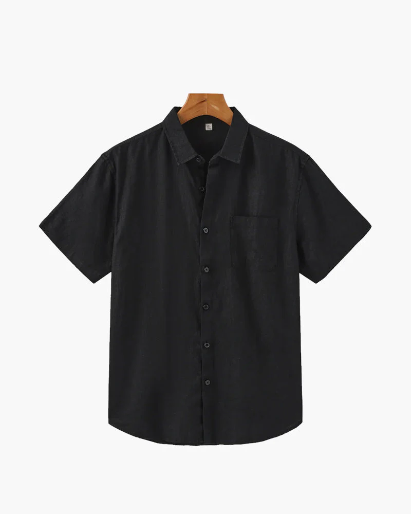 Nathan | Men's Casual Short Sleeve Button Down Shirt with Chest Pocket - Image 12