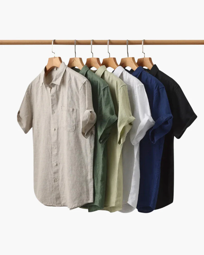 Nathan | Men's Casual Short Sleeve Button Down Shirt with Chest Pocket - Image 3