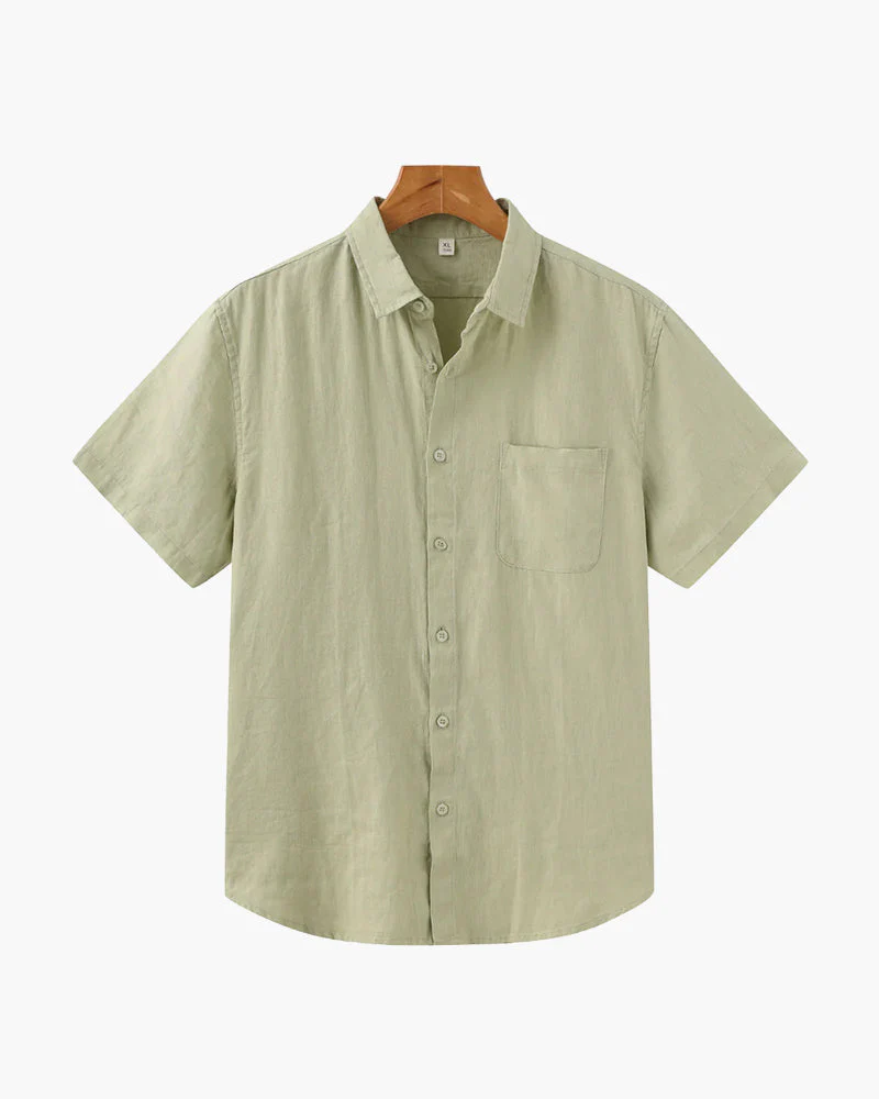 Nathan | Men's Casual Short Sleeve Button Down Shirt with Chest Pocket - Image 8