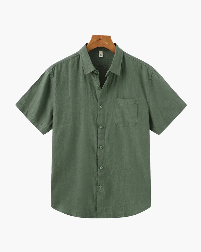Nathan | Men's Casual Short Sleeve Button Down Shirt with Chest Pocket - Image 9