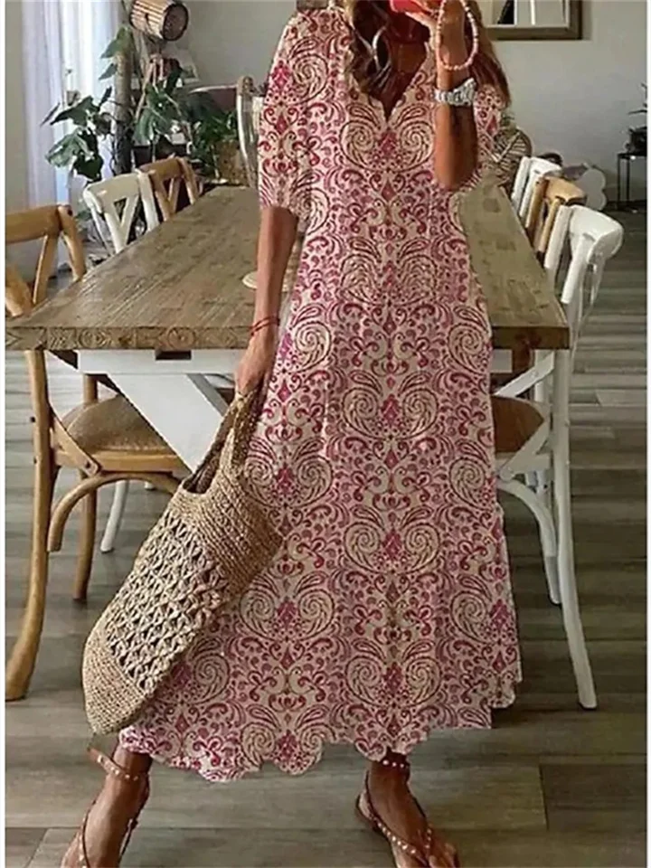 Nerina | Women's Summer Floral Maxi Dress with V-Neckline - Image 5