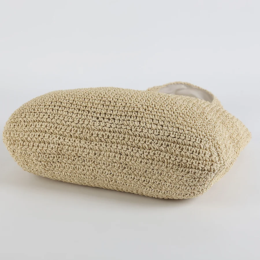 Nina | Women’s Summer Straw Beach Bag with Integrated Shoulder Strap - Image 4